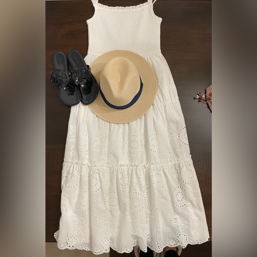 White eyelet maxi dress size large